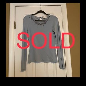 NWOT ANNEX CASUAL CORNER sweater beaded LIGHT BLUE SIZE S